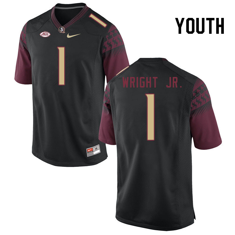 Youth #1 Winston Wright Jr. Florida State Seminoles College Football Jerseys Stitched-Black - Click Image to Close